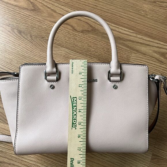 Michael Kors Selma Medium Satchel Crossbody Dark Dune Saffiano Leather - Picture 4 of 13